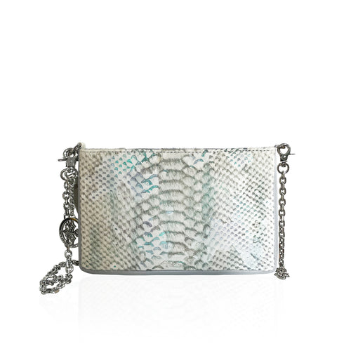 Samkvæmisveski ljósgrænt hamrað  / Elegant small pastel green purse