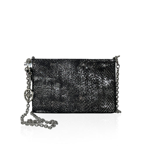 Samkvæmisveski roð silfur / Elegant small purse, black salmon with silver